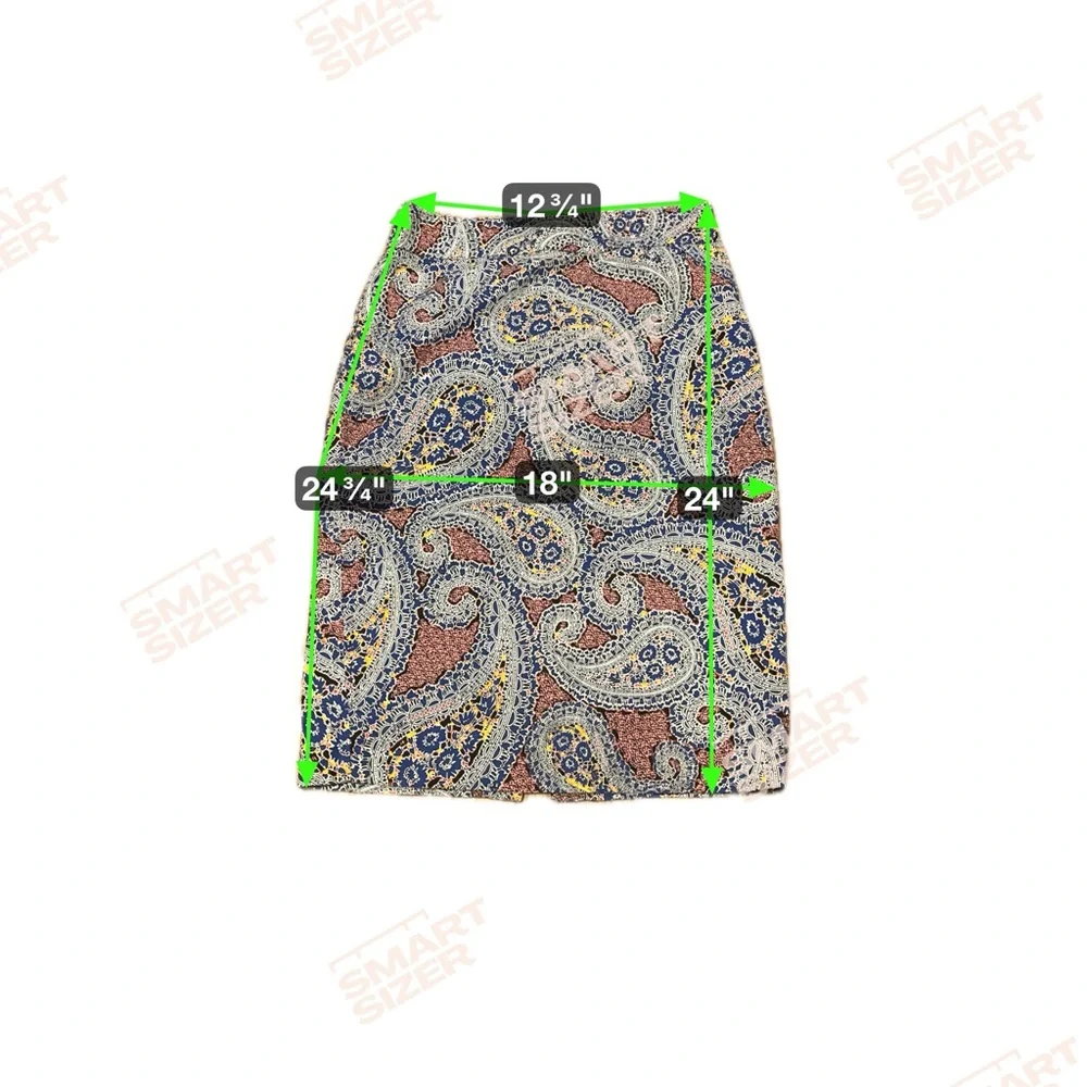 J. Crew Paisley Pencil Skirt - Blue and Pink